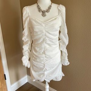 NWT Ruched Frill Hem Bodycon Dress